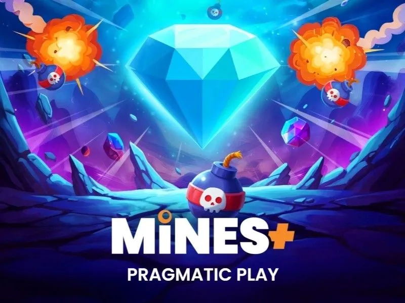 Pantalla de inicio de Mines+ con minas y diamantes